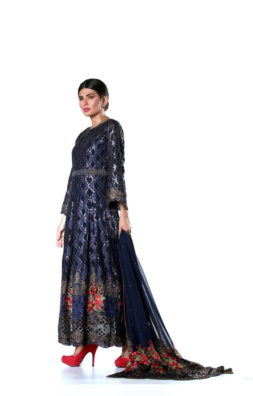 Embroidered Pure Krinckle Maxi - Design 7 image 1