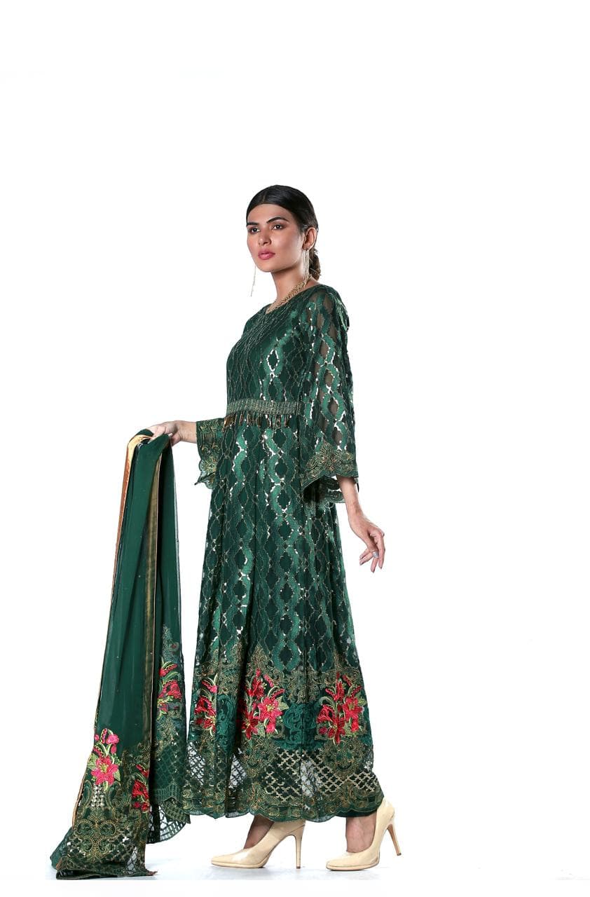 Embroidered Pure Krinckle Maxi - Design 15 image 1