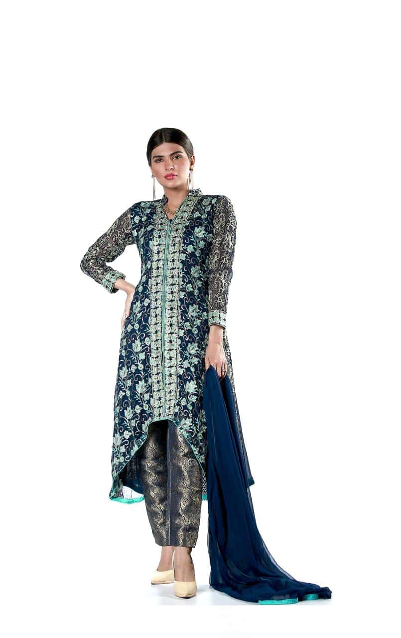 Embroidered Pure Krinckle Maxi - Design 9 image 1