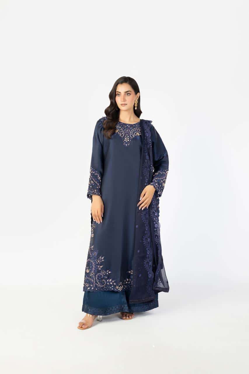 Navy Blue Pure Sheesha Silk - Image 1