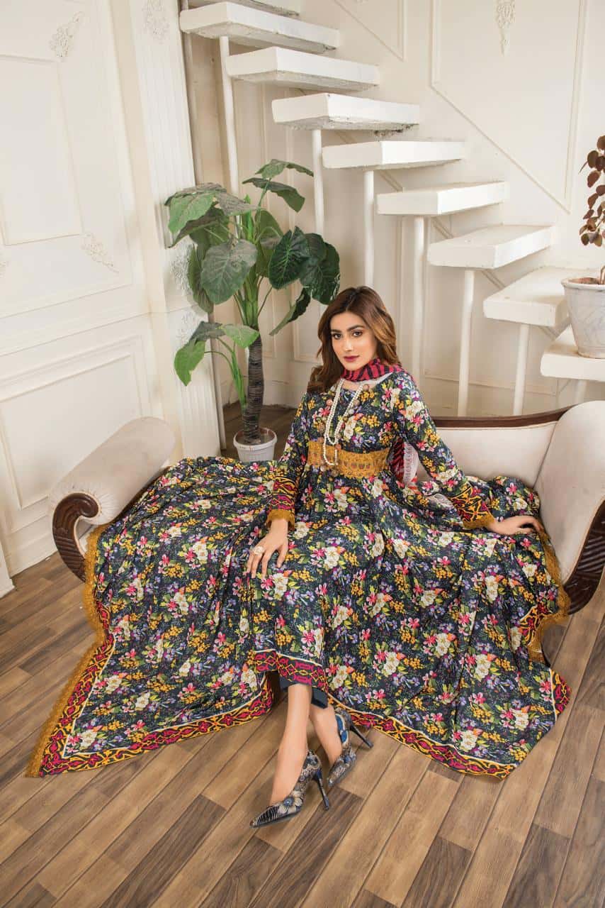 Digital Print Lawn & Chiffon Suit - Design 5 image 1