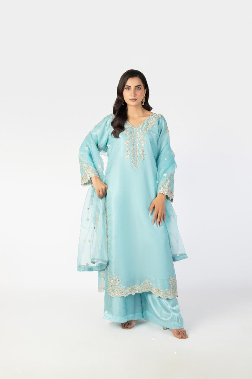 Sky Blue Pure Sheesha Silk - Image 1