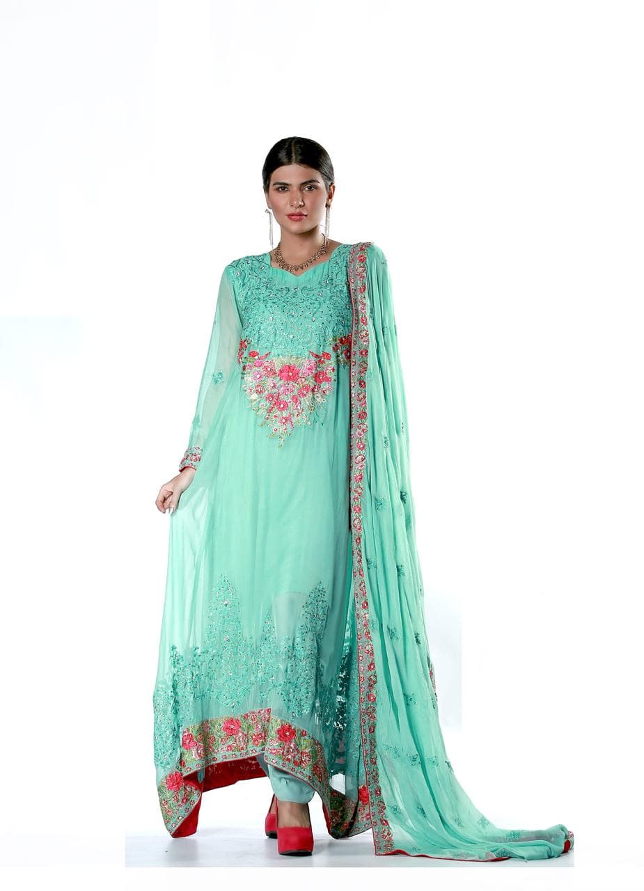 Embroidered Pure Krinckle Maxi - Design 16 image 1